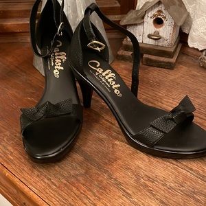 Black ankle strap heels